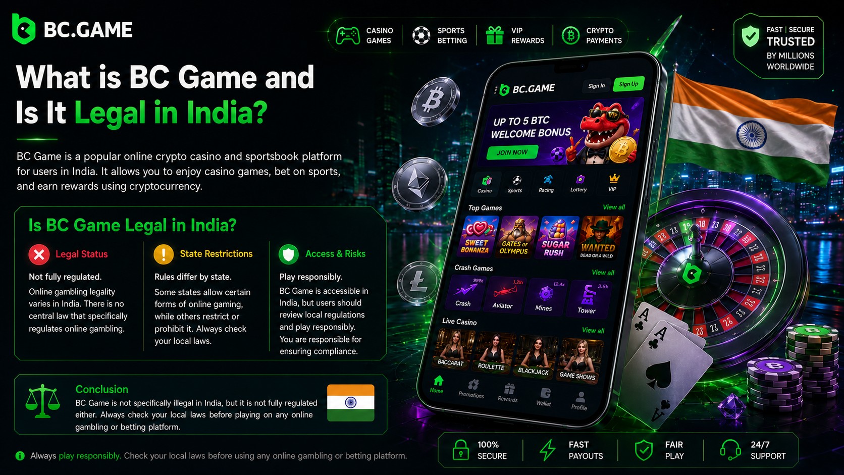 is this legal in India BC Game?