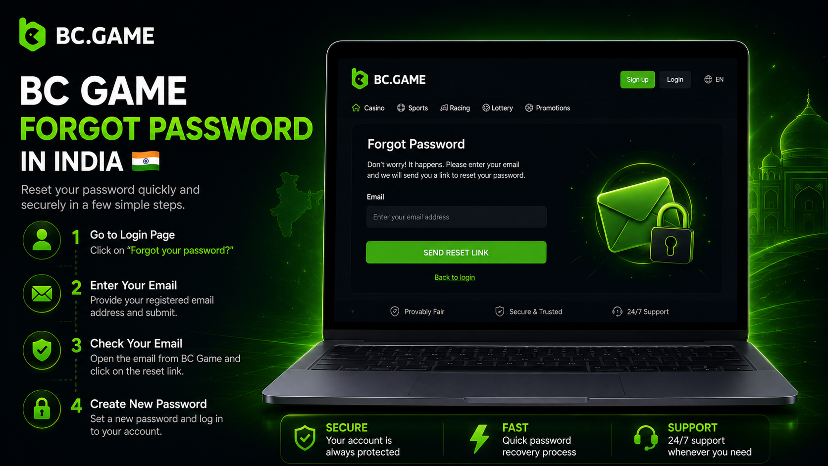 BC Game Forgot Password India
